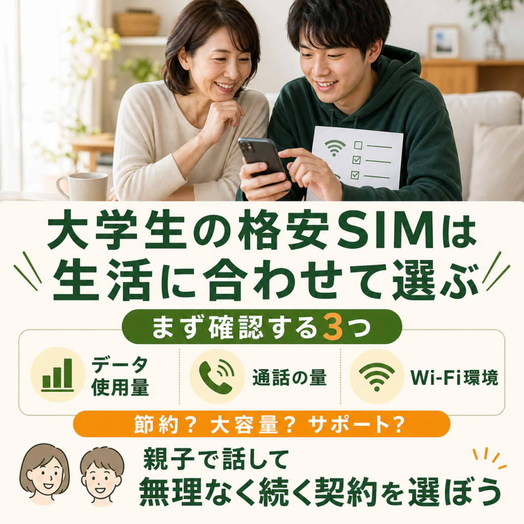 格安SIMは生活に合わせて選ぶ
