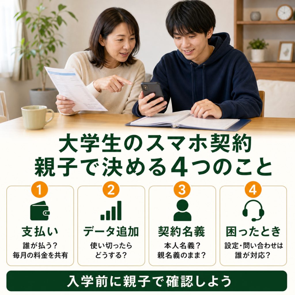 スマホ契約 親子で決めること
