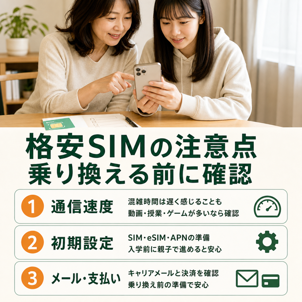 格安SIMに乗り換える時の注意点