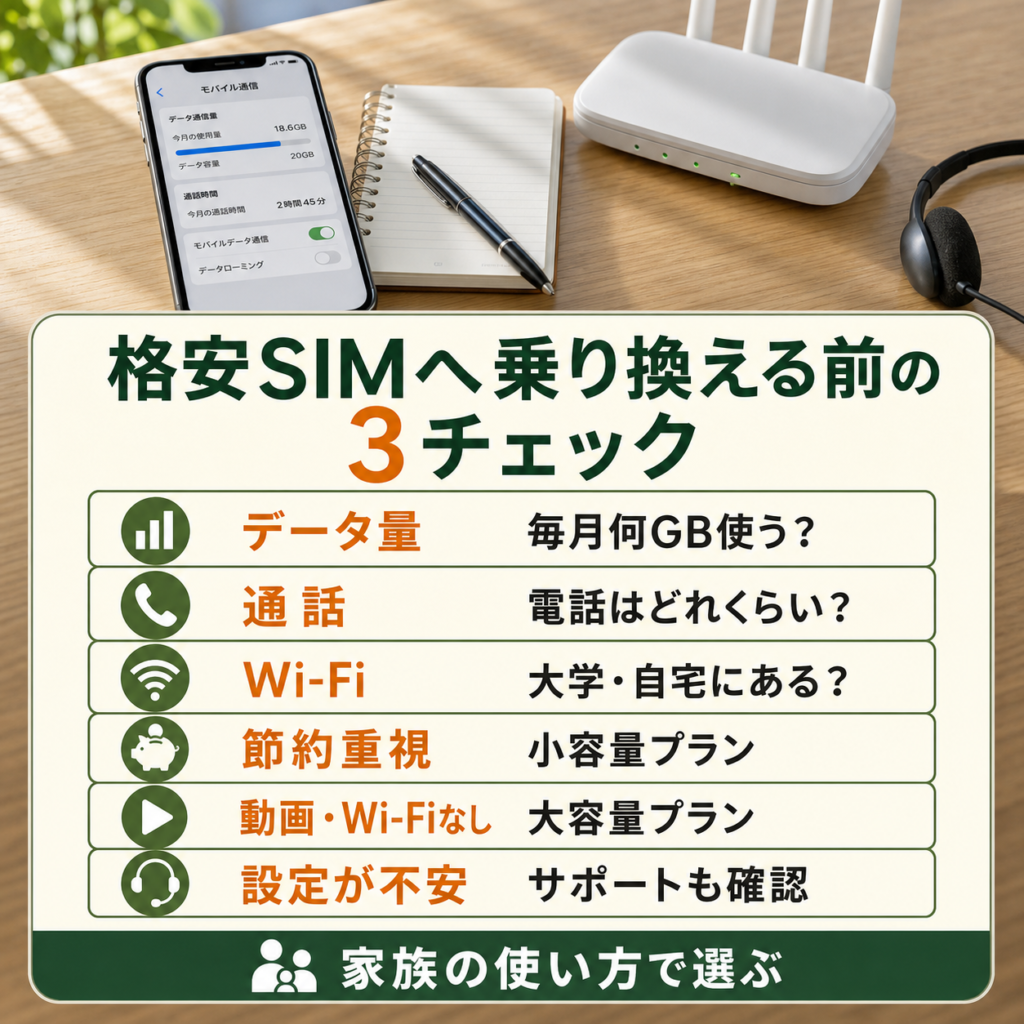 格安SIMに乗り換える前の3チェック