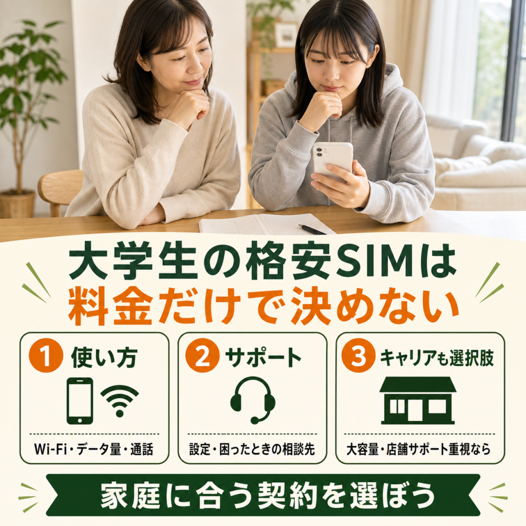 大学生の格安SIMは料金だけで決めない
