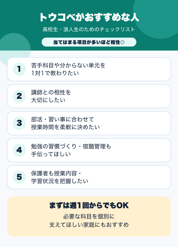 トウコベがおすすめな人